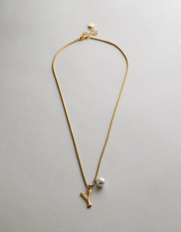 Zahar - Pearl Letter Y Necklace