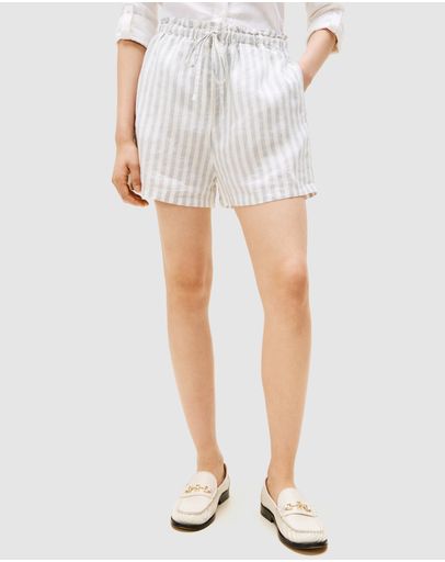 Linen Stripe, Cloudy Blue & Ecru