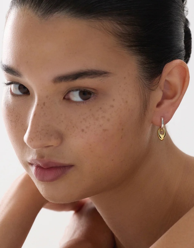Najo - Petal 2-Tone Huggie Earring