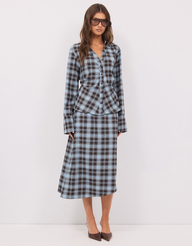 Calli - Lucy Check Asym Midi Skirt