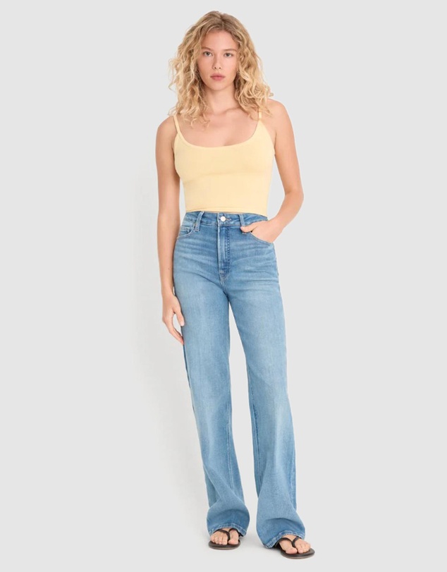 Good American - Soft Tech Good Legs Straight Jeans