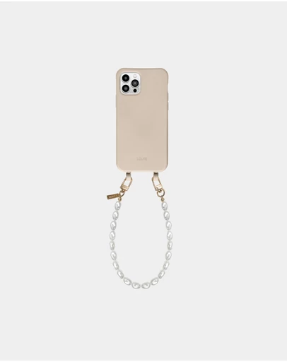 LOUVE COLLECTION - Desert Sand Phone Case + Pearl Wristlet