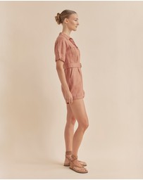 Amelius - Surreal Linen Playsuit