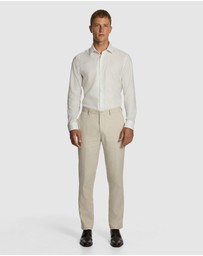 yd. - Carter Stretch Linen Blend Slim Tapered Dress Pant
