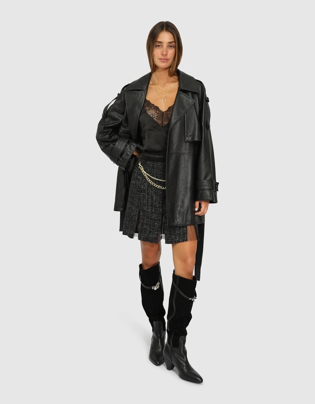 Belle & Bloom - Forevermore Leather Trench Coat