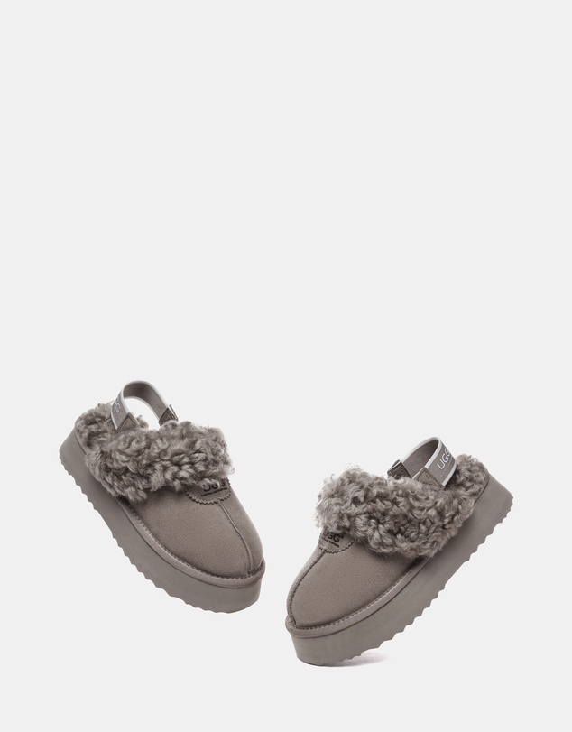 EVERAU - Australian Shepherd Ugg Waffle Curly Platform Cow Suede Upper House Shoes