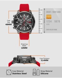 Diesel - Griffed Red Chronograph Watch