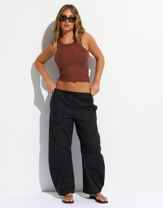 Dazie - Raina Low Rise Cotton Poplin Barrel Pants