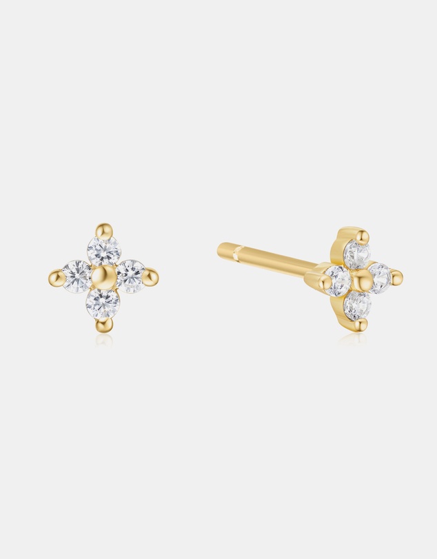 Ania Haie - Gold Four-Petal Stud Earrings