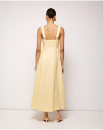 AERE - Haven Linen Beaded Midi Dress