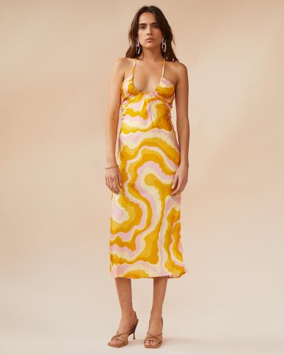 Cloud Keyhole Slip Dress