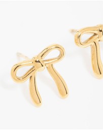 Lovisa - Waterproof Gold Plated Stainless Steel Enamel Bow Stud Earrings