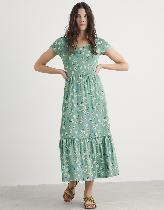 Seasalt - Tor View Short Sleeve Tiered Jersey Dress