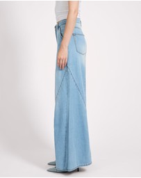 ONE TEASPOON - Hollywoods High Waist Wide Leg Denim Jeans - Cool Blue