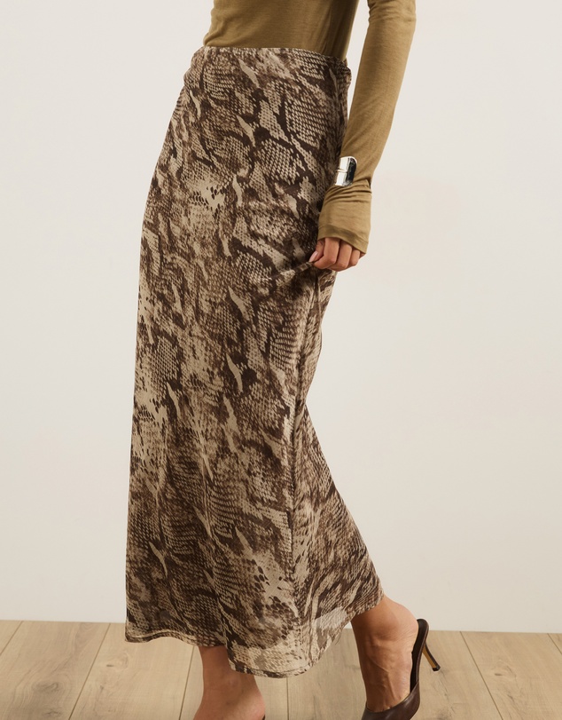 Atmos&Here - Keira Snake Print Maxi Skirt