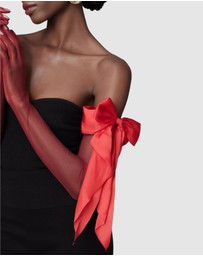 High Heel Jungle - Madamoiselle Bow Glove - Ruby Red