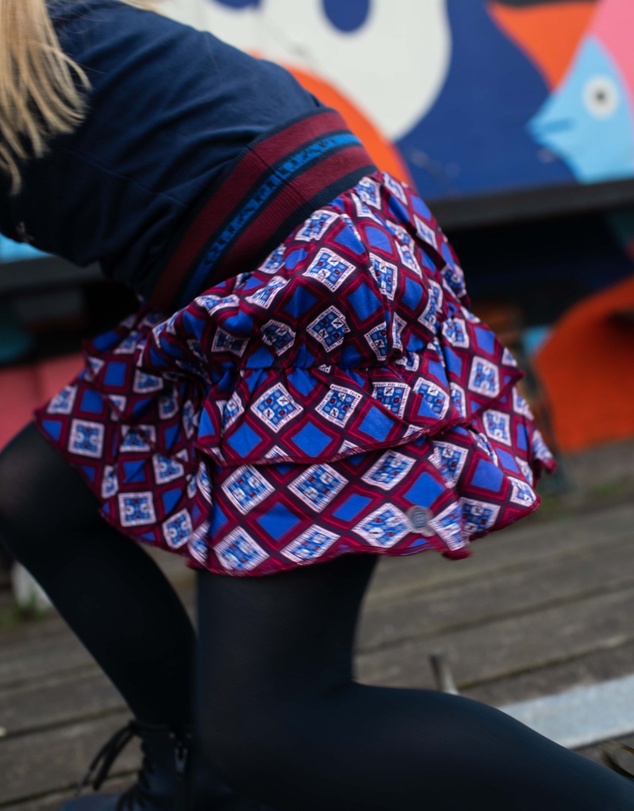 Quapi - Kornelia Retro AOP Ruffle Skirt - Kids-Teens