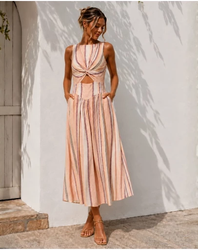 Esther & Co - Jolene Dress - Multi Stripe