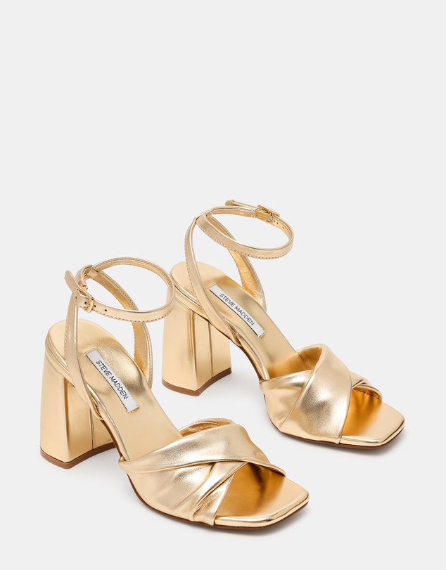 Steve Madden - Mandy Gold Leather Heels
