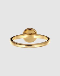 Elli Jewelry - Ring Feldspar 925 Sterling Silver Gold-Plated
