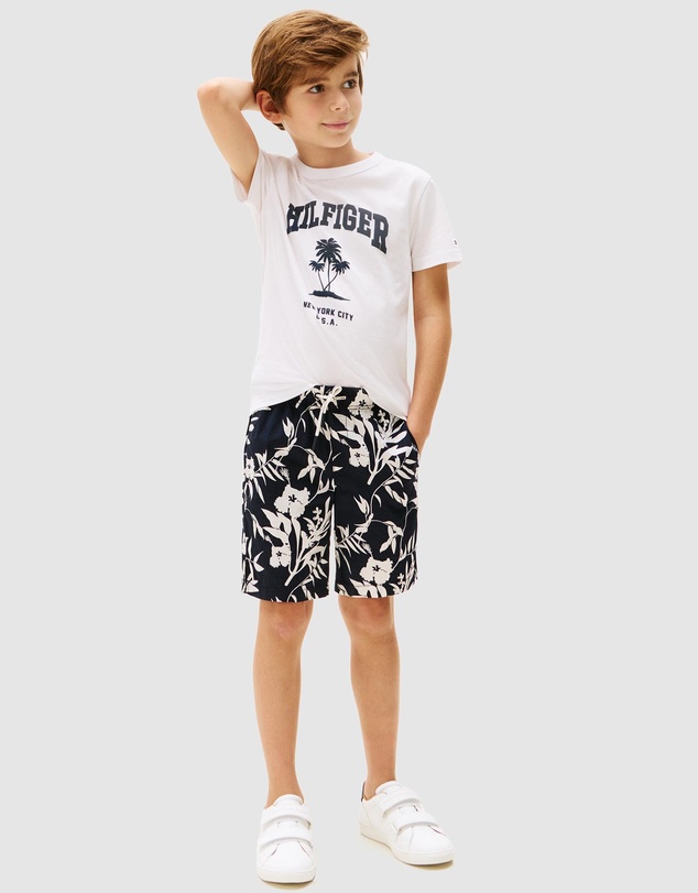 Tommy Hilfiger - Floral Print Poplin Shorts - Kids