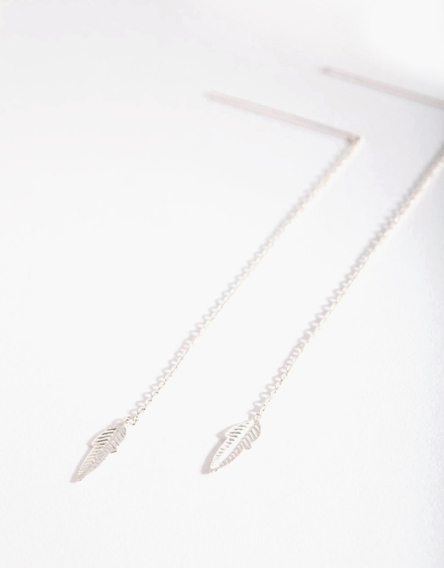 Lovisa - Sterling Silver Faux Feather Thread Through Earrings