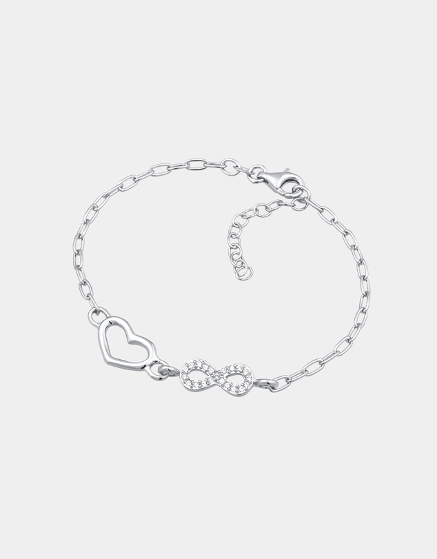 Elli Jewelry - Bracelet Crystal Heart 925 Sterling Silver
