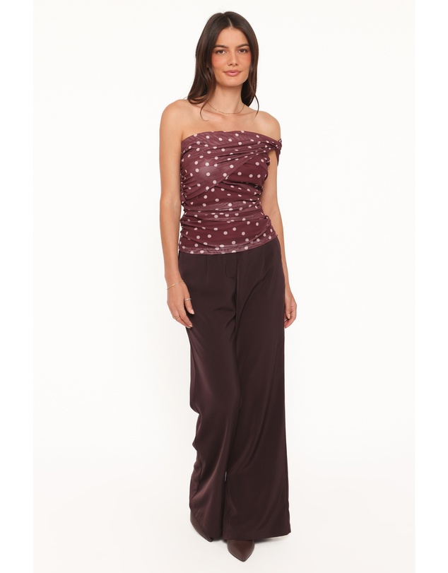 Petal & Pup - Dorado Mesh Top - Burgundy Dot
