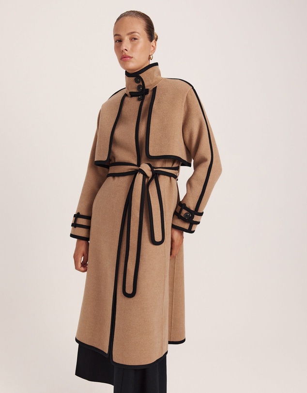 SABA - Kayla Wool Contrast Long Coat