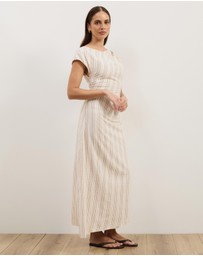 Atmos&Here - Sally Cotton Striped Midi Dress