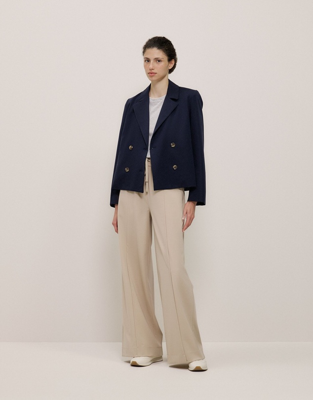 Trenery - Ponte Wide Leg Travel Pant in Clay