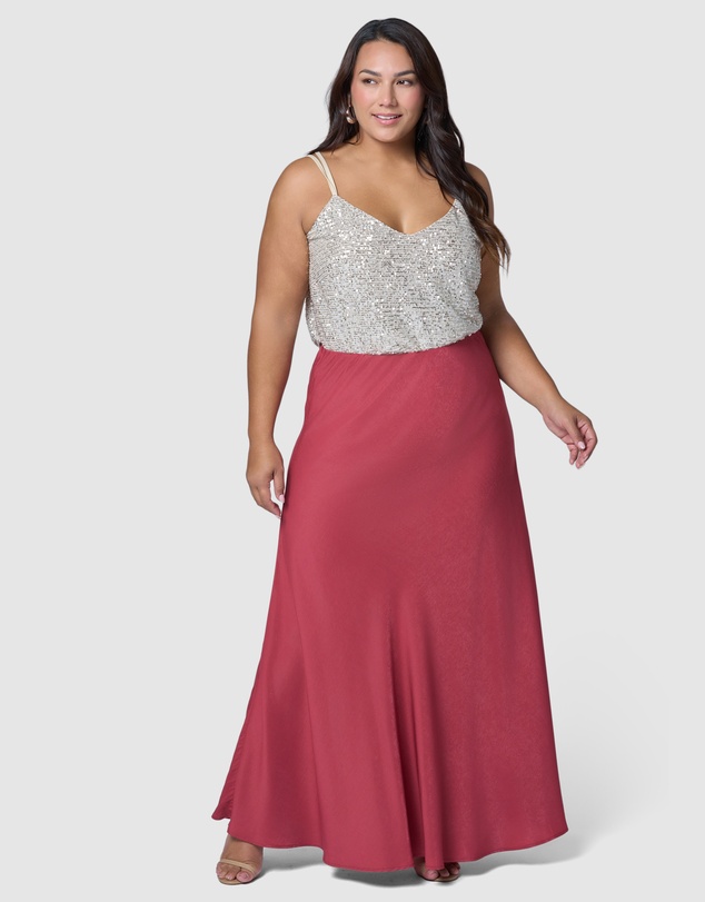 Pink Dusk by Curve Project - Caught Up Maxi Skirt