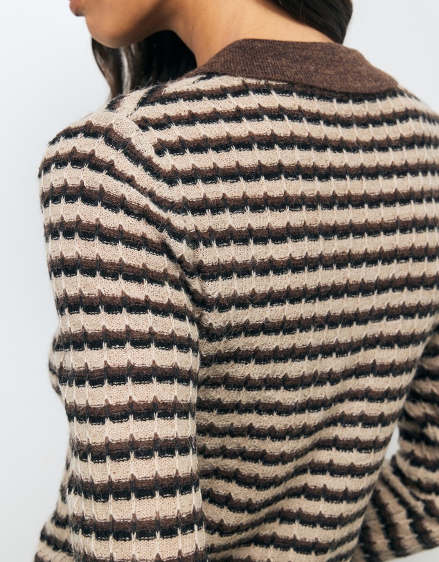AERE - Baya Stripe Knit Top