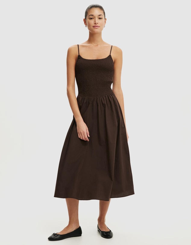 Cotton On - Remy Shirred Bodice Midi Dress