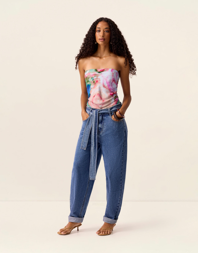 MOS The Label - Elma Denim Barrel Leg Pants
