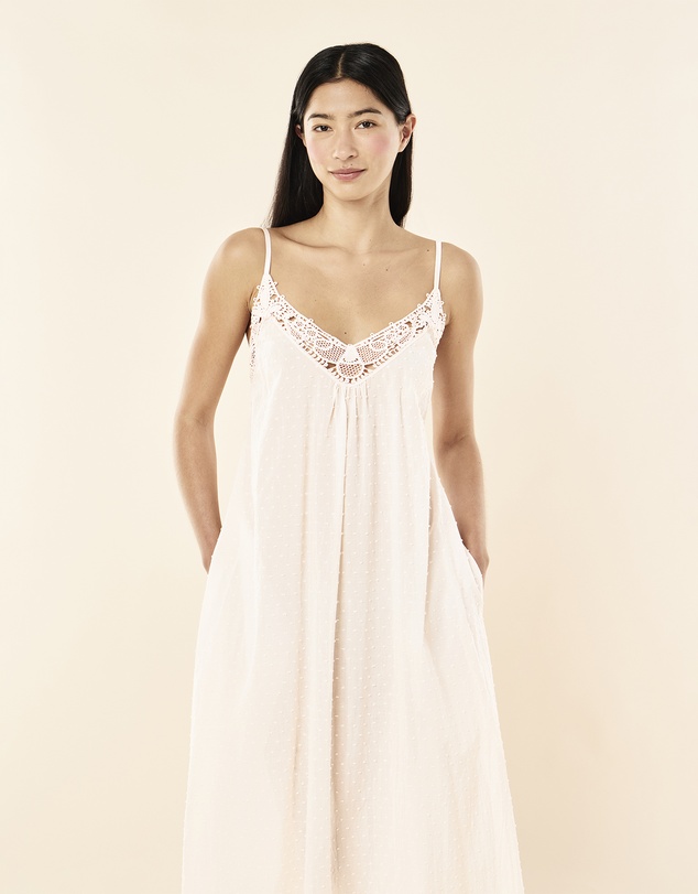 Papinelle - Swiss Dot Lace Front Maxi Nightie