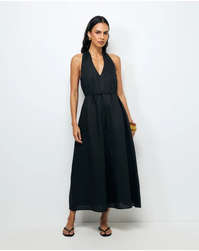 AERE - Loretta Linen Midi Dress