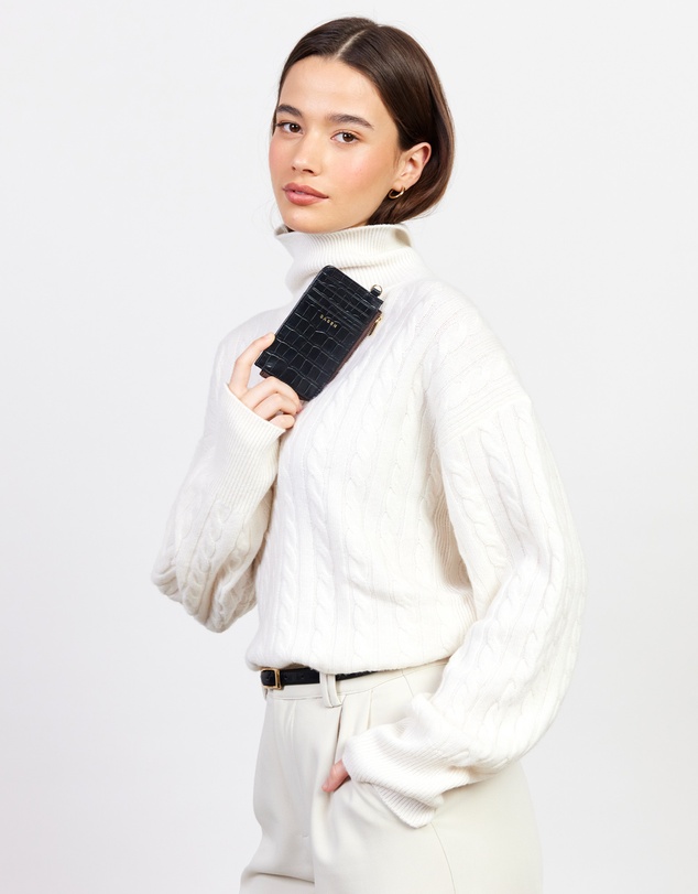 SABEN - Winona Card Holder Black Croc