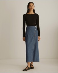 Atmos&Here - Yara Denim Wrap Midi Skirt