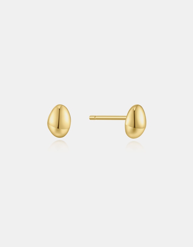 Ania Haie - Gold Organic Dome Pebble Stud Earrings