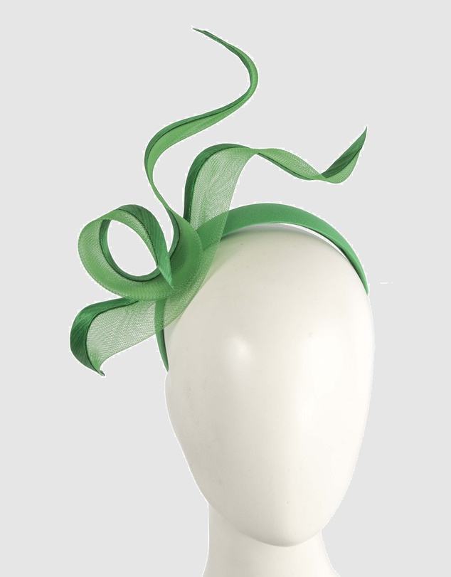 Fillies Collection - Bespoke Sculpted Green Racing Fascinator
