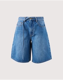 Ceres Life - Olive Belted Denim Short