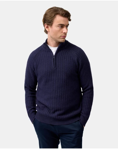 Brooksfield - Half Zipped Knit