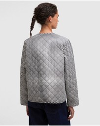 Barbour - Cashel Check Collarless Quilted Jacket