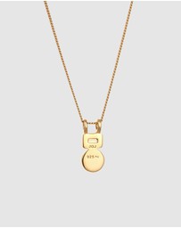 Elli Jewelry - Necklace Agate Circle 925 Sterling Silver Gold-Plated
