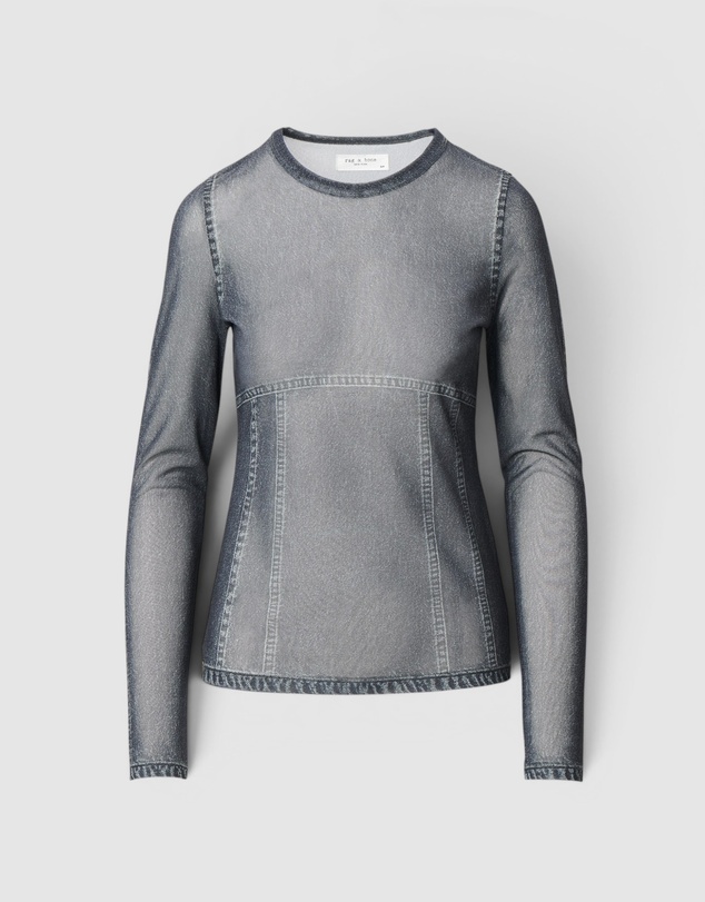 rag & bone - rb Miramar Mesh Long Sleeve Tee