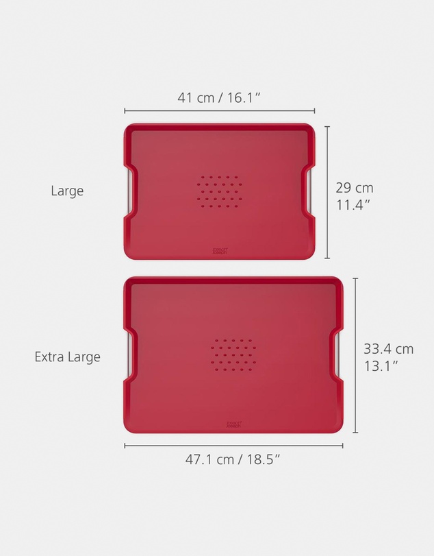 Joseph Joseph - Cut&Carve™ Plus Large Multi-function Chopping Board (Red)