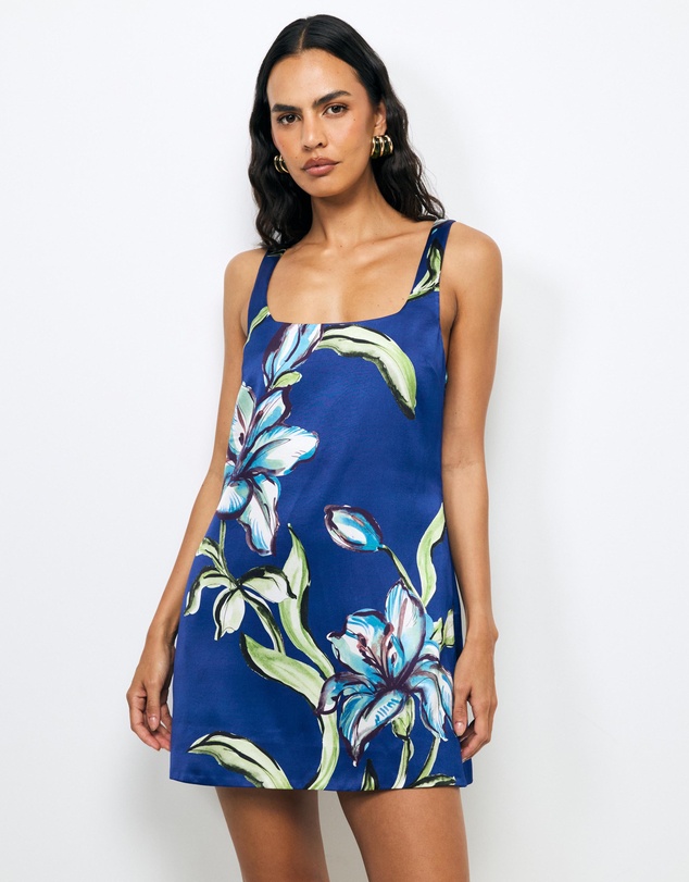 AERE - Allona Structured Satin Mini Dress