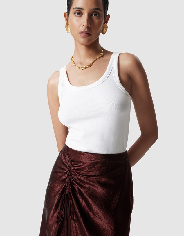 & Other Stories - Drawstring Satin Midi Skirt