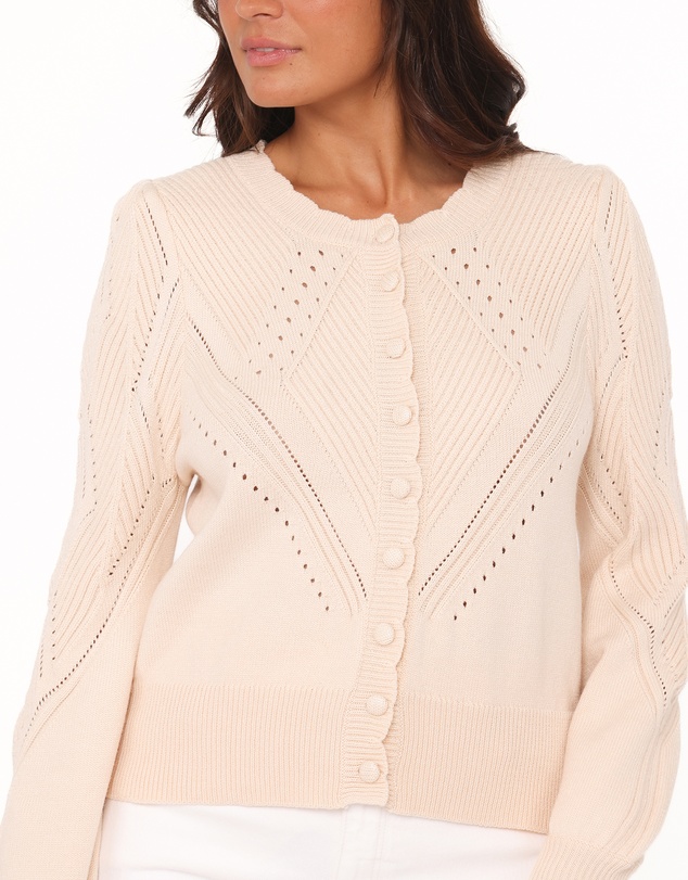 Petal & Pup - Annika Puff Sleeve Cardigan - Cream